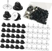 SHINEOFI 1 Box Butterfly Hat Buckle Pin Cap Keepers Blank Pin Badges Sturdy Pin Back Decorative Pins Safety Pin Brooch Professional Tie Tack Brooch Supply Multipurpose Pin Back Rubber