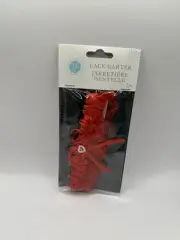 Victoria Lynn Red Lace Garter with accent pearl heart, New in package