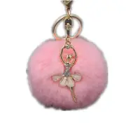 Ballet Golden Keychain Key Holder Key Chains Rings Holder Rex Rabbit Car Bag Pendant Fashion Bag Ornaments Pendant