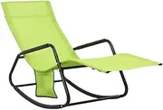 Camping Sunloungers Reclining Patio ChairsGreen Steel Sun Lounger