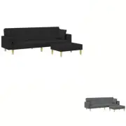 2-Seater Sofa Bed with Footstool Convertible Day Bed Couch Settee Fabric vidaXL