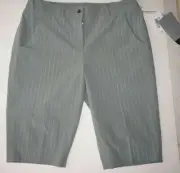 NEW Cutter & Buck Golf Womens Shorts Size 2 Annika grey stripped LABO4646