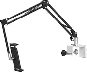 OHITEC Heavy Duty Phone/Tablet Metal Holder Universal Mobile Cell Smartphone Mount Lazy Bracket 360° Rotation Gooseneck Clamp Stand Flexible Long Arm (Black, 3-Section)
