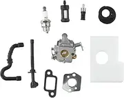 XXUMKL Fit for MS180C MS170 MS180 017 018 Chainsaw Carburetor Air Filter Tune Up Kit Intake M-a-n-i-f-o-l-d Gasket Chainsaw Carburetor