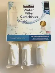 Kirkland Signature BPA FREE Water Filter Cartridges, Fits Brita, 3 Filters -READ