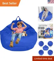 3.5 Ft Microsuede Bean Bag Chair Cover - XL Stuffed Animal Storage
