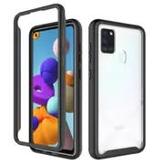 MCC Shockproof Bumper Case Samsung Galaxy A21s 2020 Clear Back Cover A217 [Black]