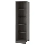 PAX add-on corner unit with 4 shelves, dark grey, 53x58x201 cm