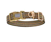 Dog collar for medium large dogs, reflective dog collar, soft nylon adjustable dog collar-brown L