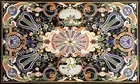 Black Marble Dining Table Top Semi Precious Gemstone Inaly Work Restaurant Table