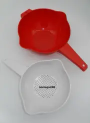 Tupperware Classic Colander Strainer Set Red and White