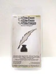Sizzix ~ Jim Holtz ~ Alterations ~ 658723 ~ 'MINI FEATHER & INKWELL' ~ 2 Dies