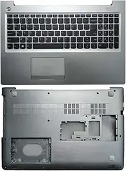 New Compatible for Lenovo Ideapad 310-15 310-15ISK 310-15ABR 510-15 510-15ISK 510-15IKB US Keyboard/Palmrest Cover/Laptop Bottom Case (Color : Silver US and D)
