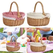 Wicker Picnic Basket Storage Basket Hand Woven Flower Basket Gift Basket with