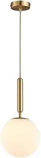 BVVINCT Simple Round Glass Pendant Lamp Lampshade, E27 Base Single-Head Chandelier, Flush Mount Ceiling Light Fixtures, Bedroom Restaurant Bar Decoration Hanging Light to Pursue Happiness