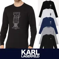 在飛比找momo購物網優惠-【KARL LAGERFELD 卡爾】老佛爺 經典印刷文字L