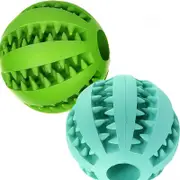 Catzon 2 Pcs Dog Puzzle Teething Toys Ball Non-Toxic Durable Dog IQ Chew Toy-LightBlue/Green