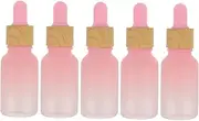 5Pcs Frosted Glass Dropper Bottles Portable Travel Vials for Essential Oils Perfumes Cosmetics Durable Non Slip Design for Beauty Salons Sample Storage