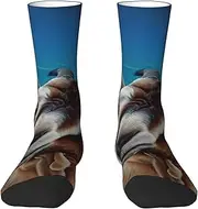 [JEJEA] Goat print Socks For Men and Women Men's Moisture Control Crew Socks Gifts For Golf, Hunting, Camping