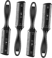 EXQUIMEUBLE 4Pcs Double Side Hair Cutter Comb Durable Haircut Tool for Thinning Styling Lightweight Portable Hair Cutting Accessories for Professional Barbers Home Use
