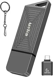 AreTop 256GB USB 3.0 Flash Drive with USB C Adapter, High Speed Thumb Drive Memory Stick USB Stick Jump Drive with Keychain Hole for Data Storage and Trasfer, Gray