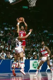 Philadelphia 76ers' Julius Erving jumps 1980's Basketball photo