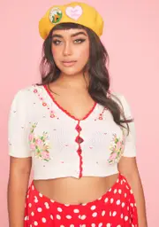 [Sugar Thrillz] Plus Love In Bloom Cropped Cardigan