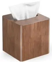 Wooden Tissue Box Cover Cube Box with Slide-Out Bottom for Bathroom Office