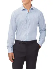 [Van Heusen] Tailored Dobby Stripe Shirt in Blue