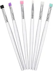 Ipetboom 6pcs Silicone Makeup Brush Flat Eyelash Eyeshadow Eyebrow Applicator Cosmetic Tool for Eye Makeup Portable Easy to Clean Multi-function Design