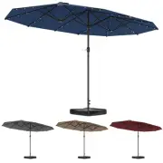 Outsunny Double-Sided Sun Umbrella, Garden Parasol with Light