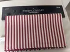 Robert Stanley Farmhouse Table Runner Stripe Red White 14x72 With Bells NWT