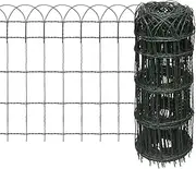 [vidaXL] Garden Border Fence Outdoor Lawn Edging Border Patio Backyard Flower Bed Barrier Home Fence Panel Hardware Powder-coated Iron