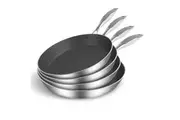 SOGA 4X Stainless Steel Fry Pan Frying Pan Induction FryPan Non Stick Interior Skillet