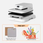 HTVRONT Auto Heat Press Machine 15" x 15" 230V - (2 Colors) & Giveaways, Auto Heat Press / White Machine & Giveaways