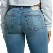 True Religion Women's Jennie Curvy Skinny Fit Stretch Jeans in Sky Light