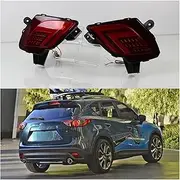 TDTAPN 2PCS LED Reflector Compatible for Mazda CX-5 CX5 for 2013-2016 Car Tail Light Rear Bumper Light Rear Fog Lamp Brake Light(3 Functions)