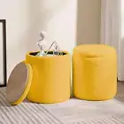 Ottoman Poufs with Storage, Set of 2 Soft Upholstered Vanity Stool,Multifunction