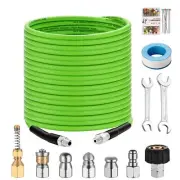 Sewer Jetter Kit Pressure Washer 75Ft X1/4 Water Jet Drain Cleaner Hose Rotating