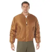 Work Brown MA-1 Flight Jacket Army GI Style Reversible Bomber Jacket Coat