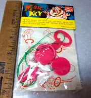 vintage 1960s dime store kids plastic Magic Key Trick toy, great graphics, NEW
