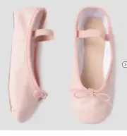 Danskin Girls Freestyle Ballet Dance Slippers Shoes Pink Sz 12 Leather Bow