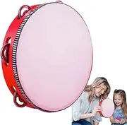 Kids Tambourine - Adults Tambourine Drum | Church Handcrafted Tambourine | Beginner Percussion Music Instrument | Percussion Instrument For Professionals Beginners, 8 Inch Tambourines