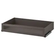 KOMPLEMENT drawer with framed glass front, dark grey, 100x58 cm