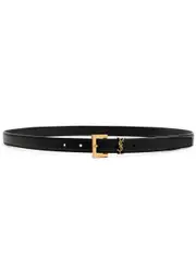 Saint Laurent Logo Grained Leather Belt - Black 90 (S)