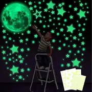 435x Wall Stickers Luminous Stars Moon Planet Glow In The Dark Nursery Kids Room
