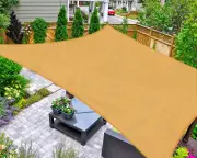 Sun Shade Sail Rectangle 6' X 10' UV Block Canopy for Patio Backyard Lawn Garden