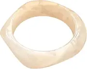 [Caiyao] Colorful Square Acrylic Resin Bangle Bracelets Tortoiseshell Acetate Plate Wide Chunky Bracelet Vintage Irregular Geometric Chunky Plastic Wristbands Statement for Women Jewelry Gifts