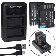 7.2v 1860mAh Li-ion Battery for Panasonic DMW-BLF19 (2-Pack) + USB DUAL Charger