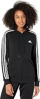 [adidas] Women's Standard Essentials Fleece 3-Stripes Full-Zip Hoodie
